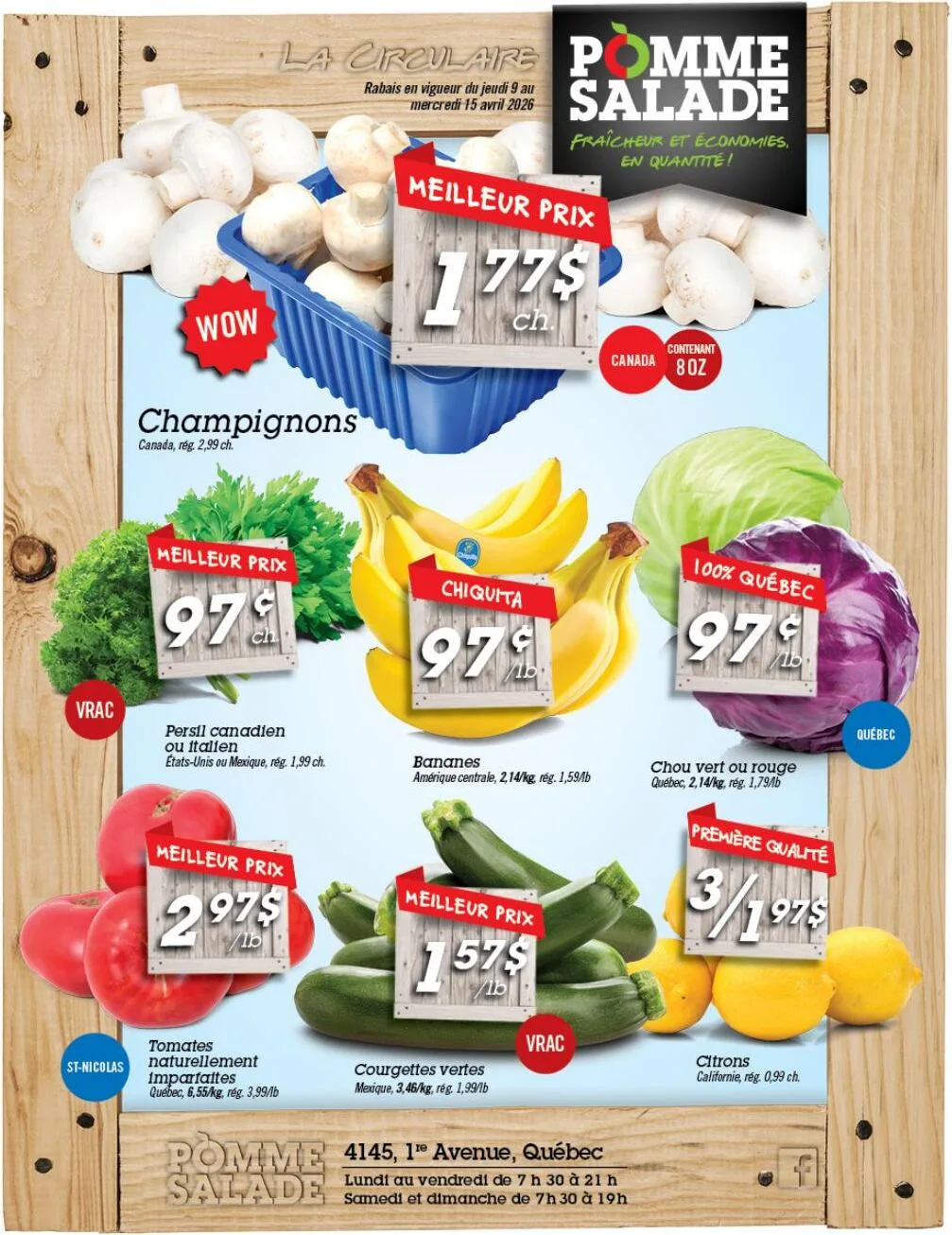 Page 1 de la Circulaire Pomme Salade du 9 au 15 avril 2026