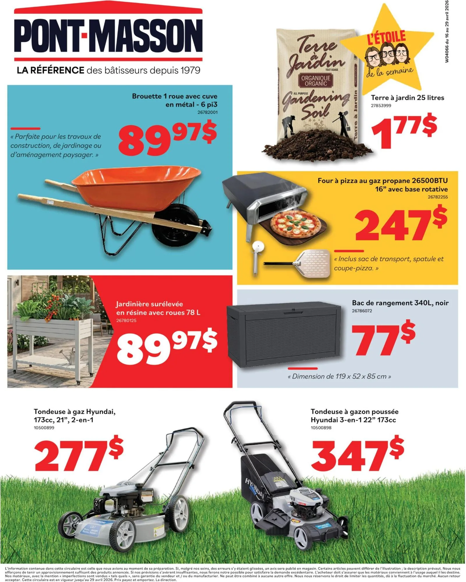 Page 1 de la Circulaire Pont-Masson du 16 au 29 avril 2026