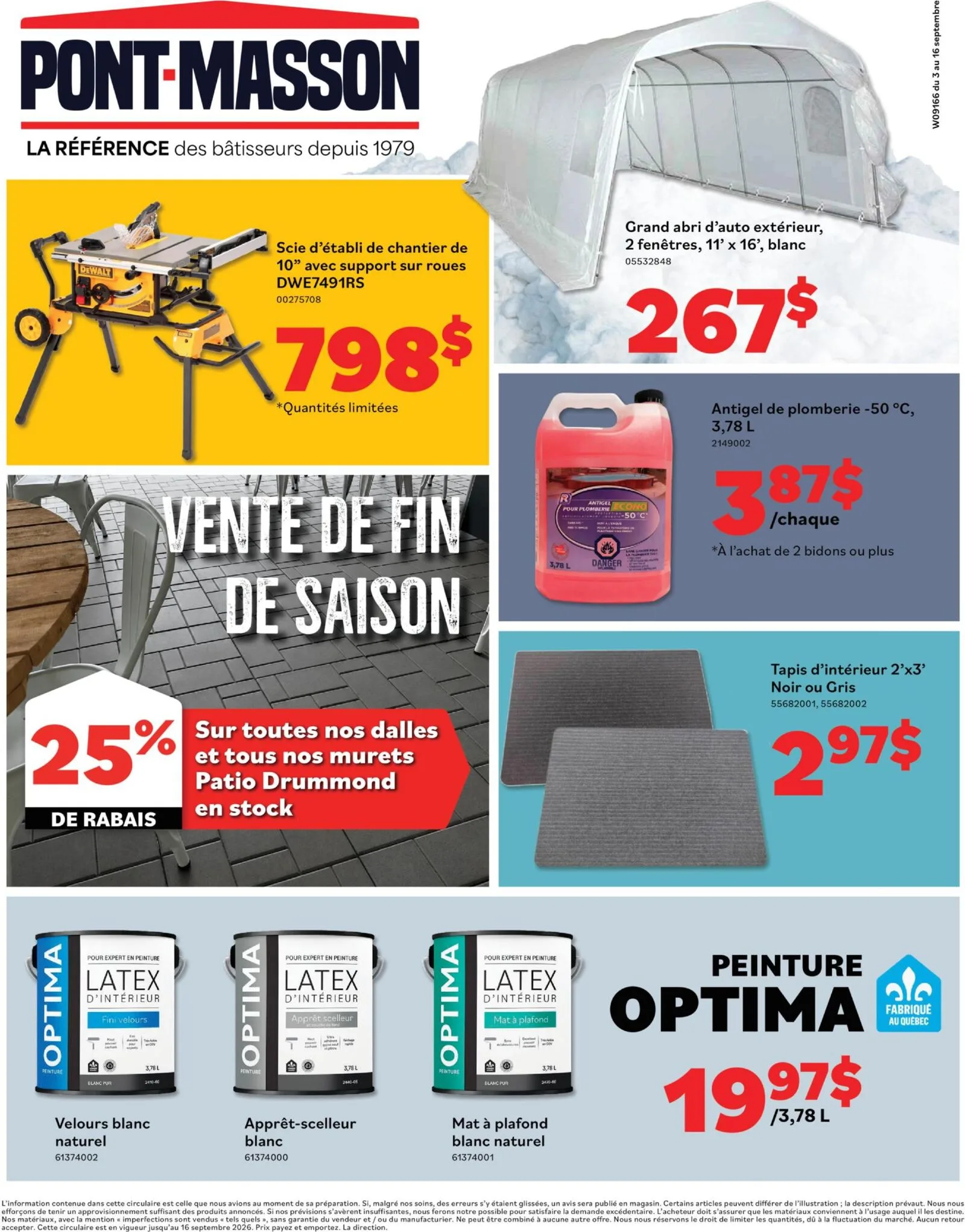 Page 1 de la Circulaire Pont-Masson du 3 au 16 septembre 2026