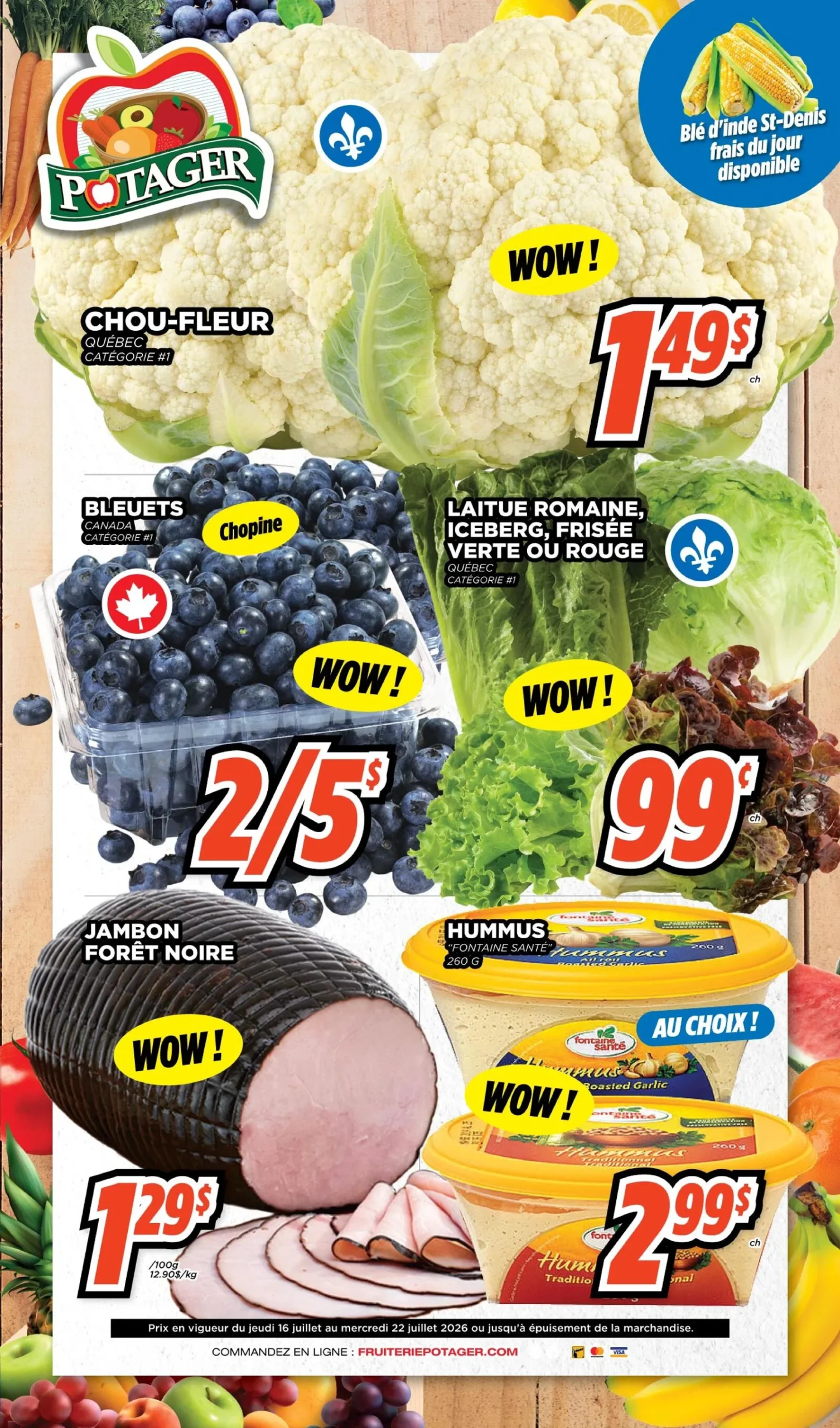 Page 1 de la Circulaire Potager du 16 au 22 juillet 2026