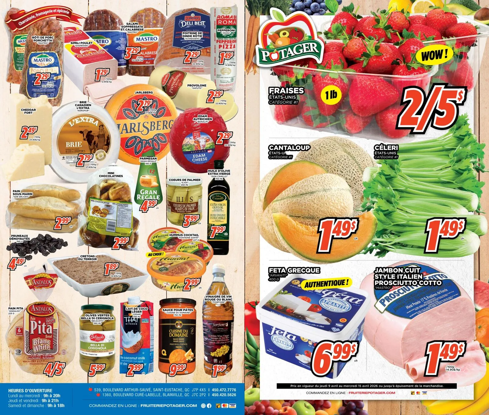 Page 1 de la Circulaire Potager du 9 au 15 avril 2026