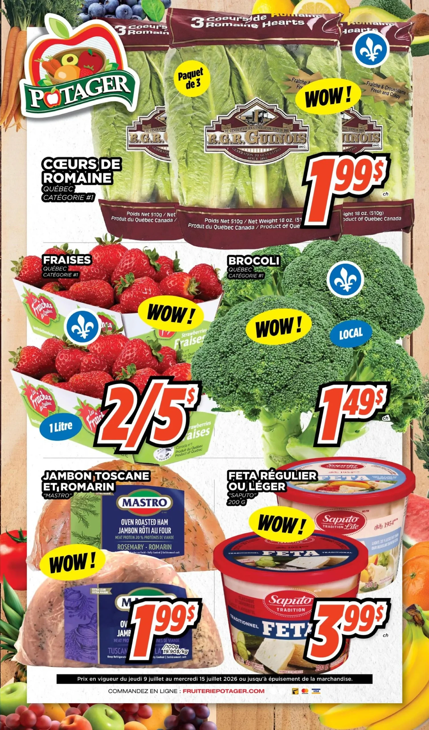 Page 1 de la Circulaire Potager du 9 au 15 juillet 2026