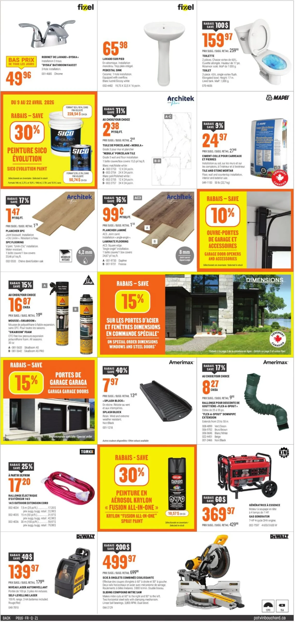 Page 2 de la Circulaire Potvin & Bouchard du 16 au 22 avril 2026