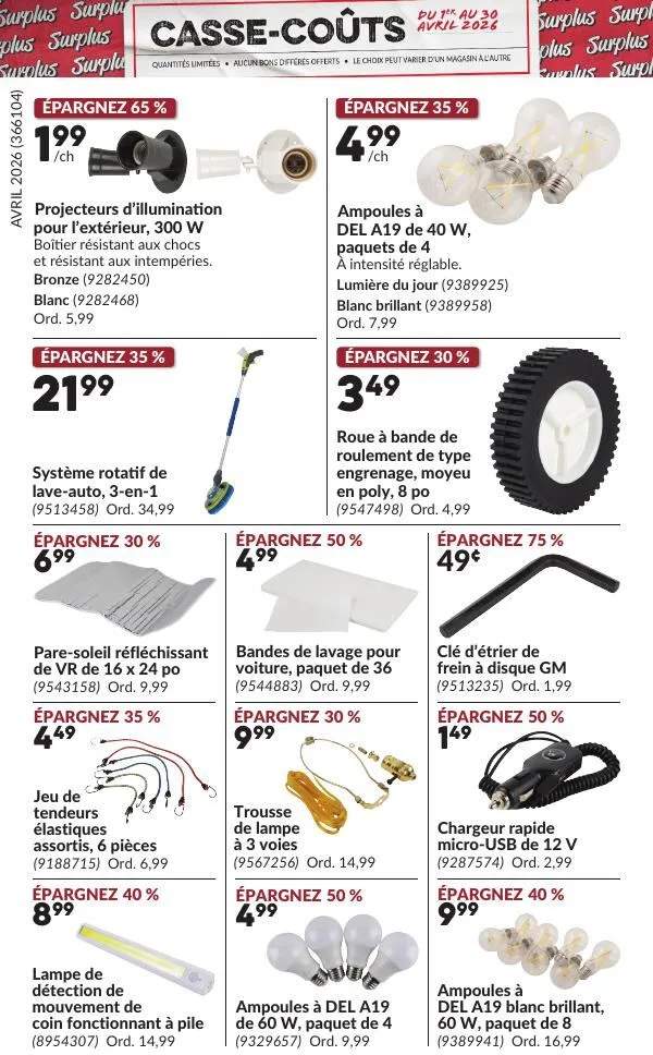 Page 3 de la Circulaire Princess Auto Casse-Coûts du 1 au 30 avril 2026
