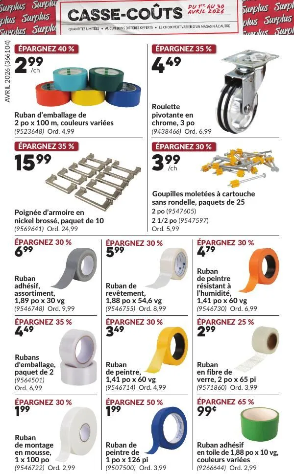 Page 6 de la Circulaire Princess Auto Casse-Coûts du 1 au 30 avril 2026