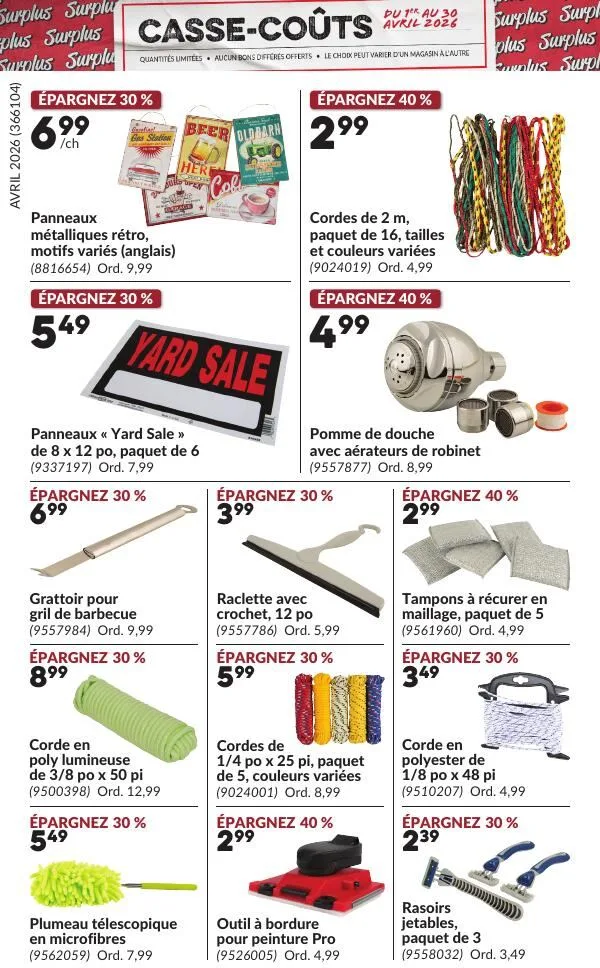 Page 9 de la Circulaire Princess Auto Casse-Coûts du 1 au 30 avril 2026