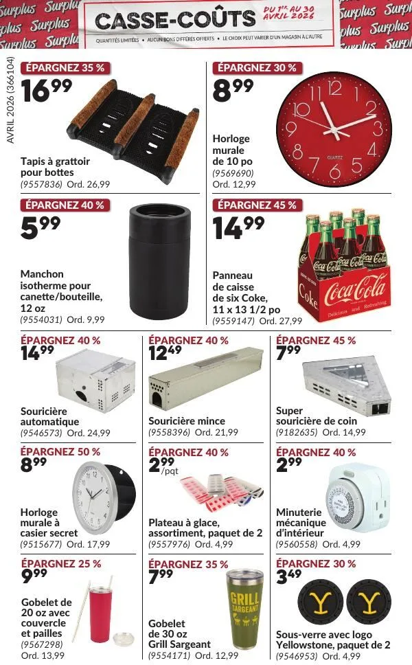 Page 10 de la Circulaire Princess Auto Casse-Coûts du 1 au 30 avril 2026