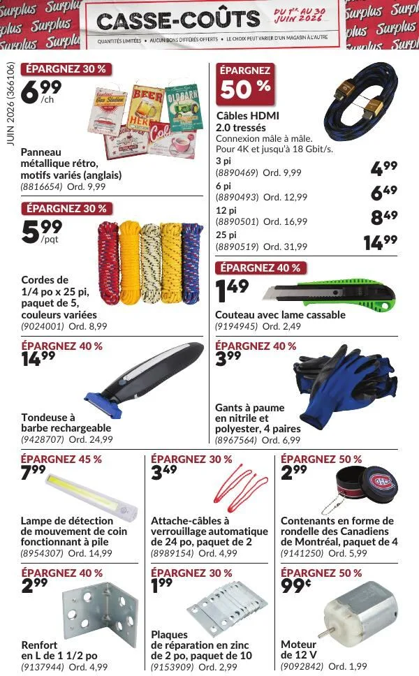 Page 2 de la Circulaire Princess Auto Casse-Coûts du 1 au 30 juin 2026