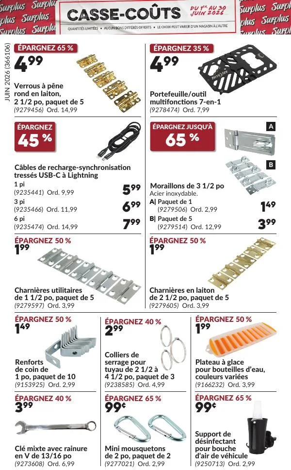 Page 3 de la Circulaire Princess Auto Casse-Coûts du 1 au 30 juin 2026