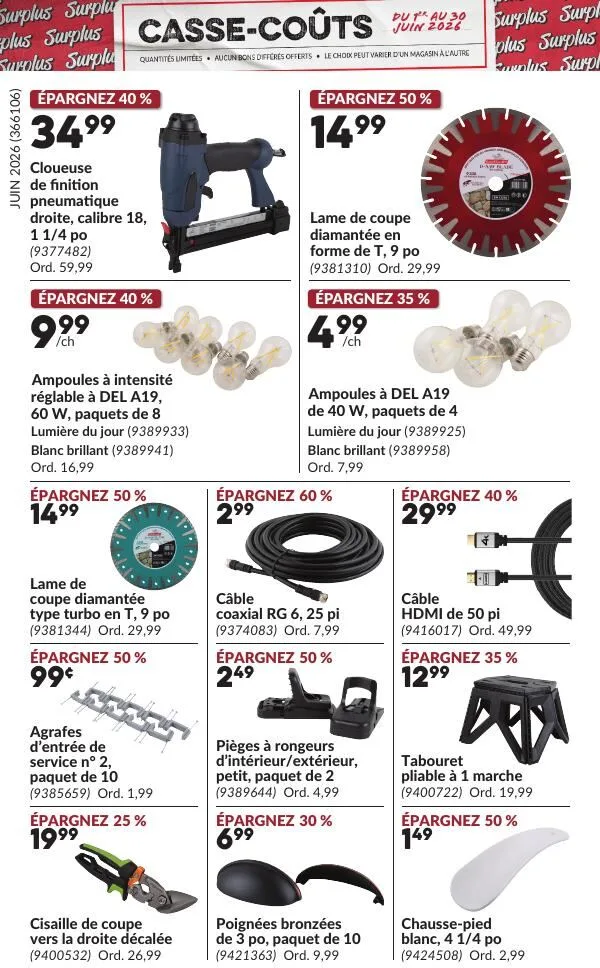 Page 5 de la Circulaire Princess Auto Casse-Coûts du 1 au 30 juin 2026