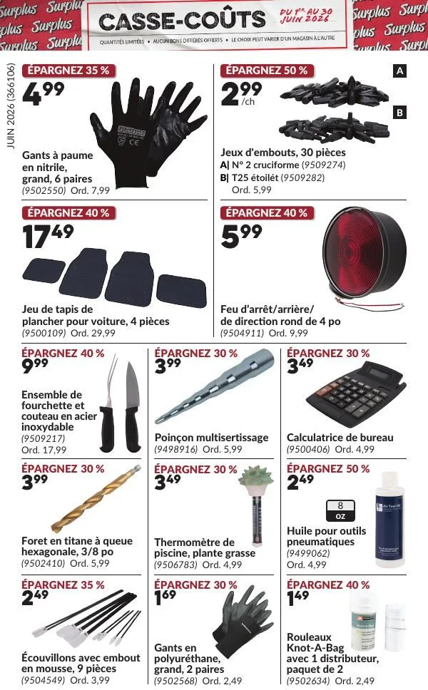 Page 7 de la Circulaire Princess Auto Casse-Coûts du 1 au 30 juin 2026
