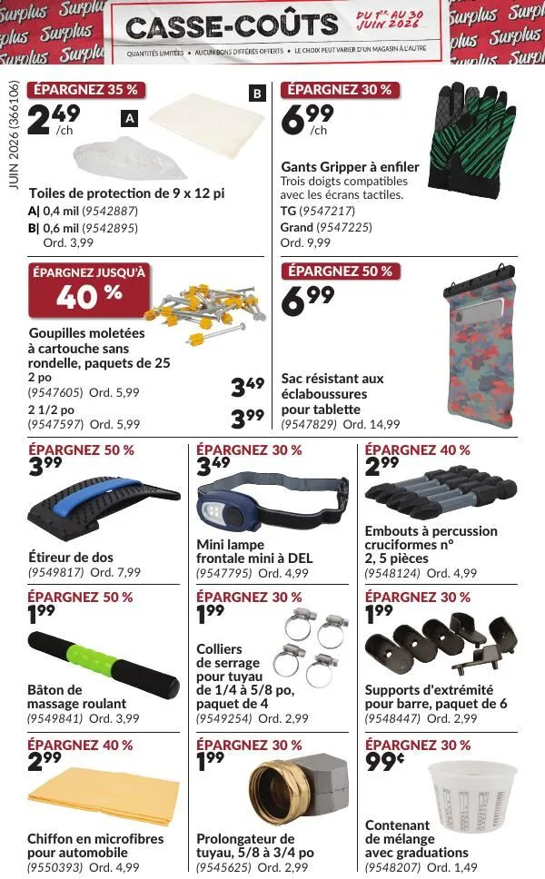 Page 11 de la Circulaire Princess Auto Casse-Coûts du 1 au 30 juin 2026