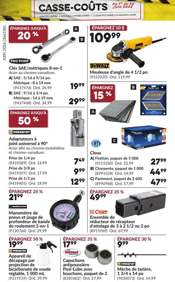 Page 21 de la Circulaire Princess Auto Casse-Coûts du 1 au 30 juin 2026