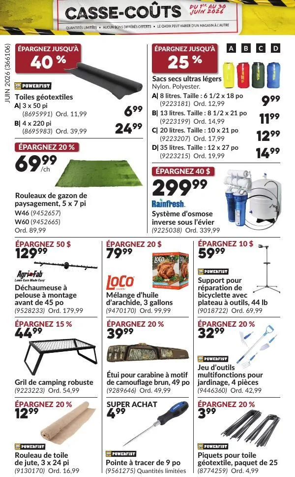 Page 23 de la Circulaire Princess Auto Casse-Coûts du 1 au 30 juin 2026