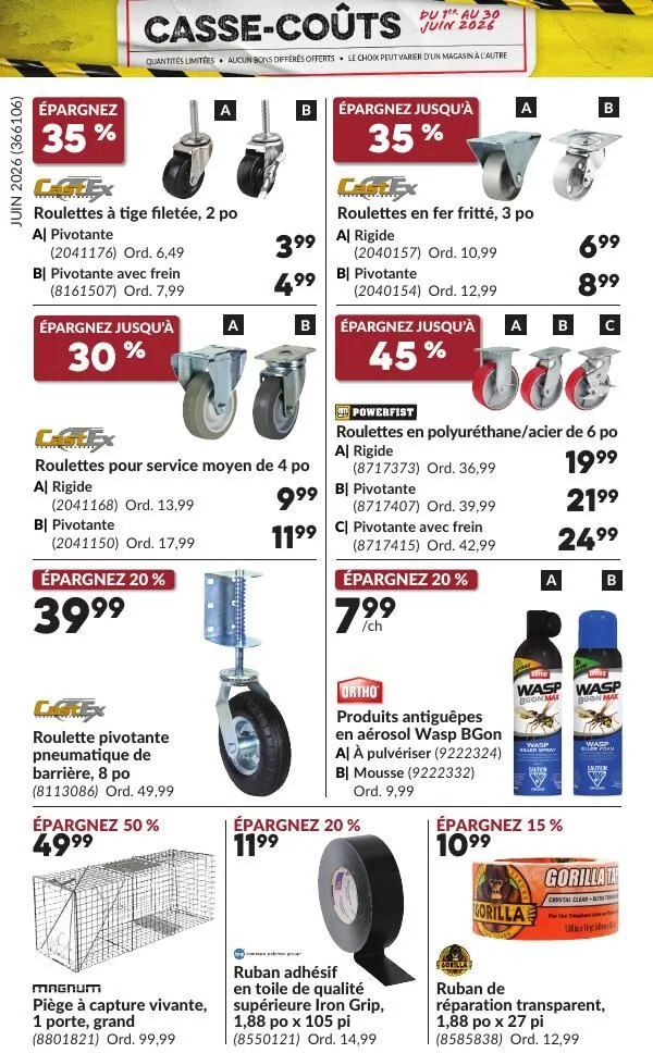 Page 24 de la Circulaire Princess Auto Casse-Coûts du 1 au 30 juin 2026