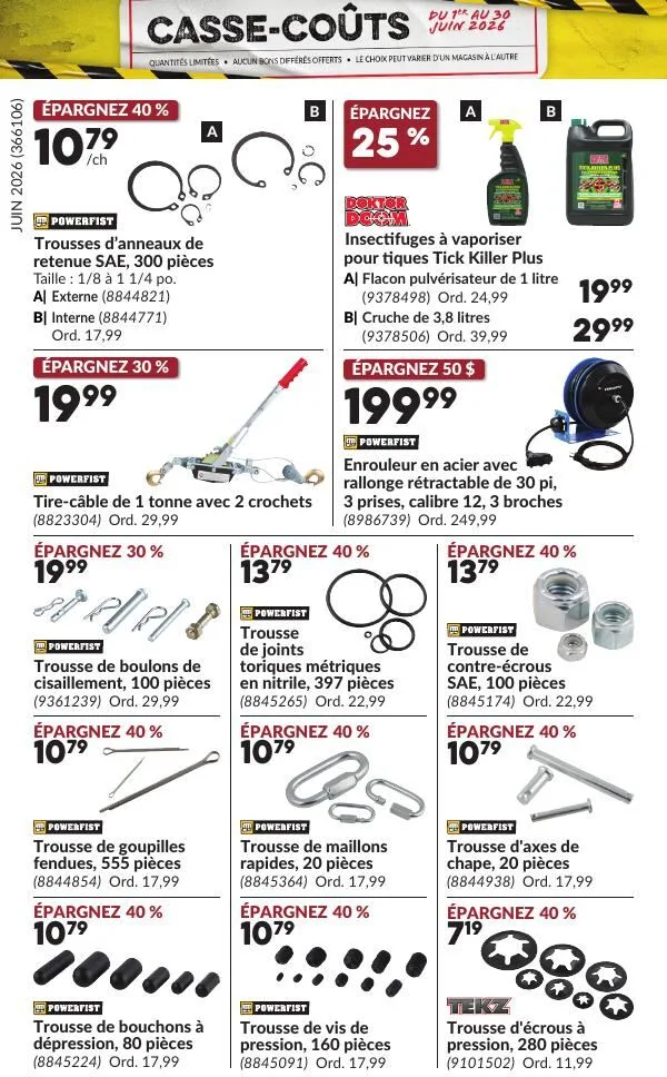 Page 26 de la Circulaire Princess Auto Casse-Coûts du 1 au 30 juin 2026