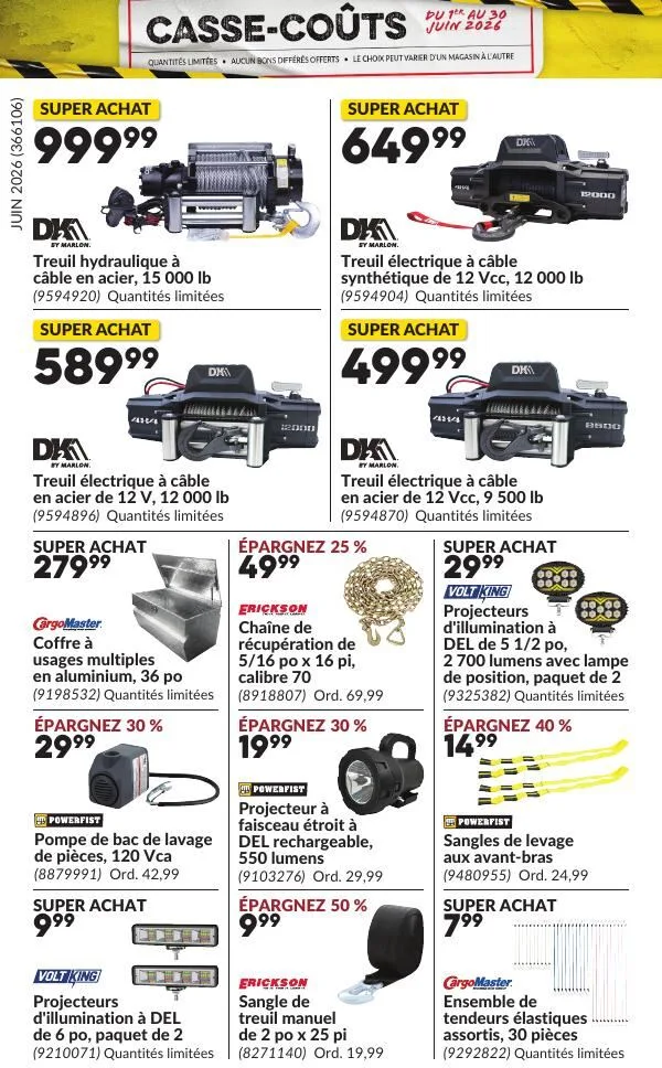 Page 28 de la Circulaire Princess Auto Casse-Coûts du 1 au 30 juin 2026