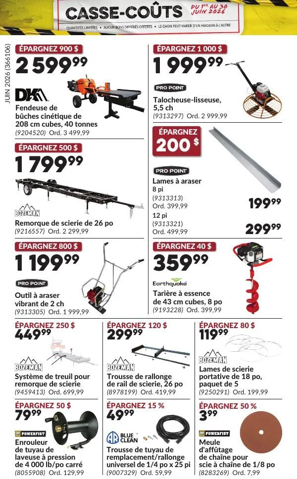 Page 29 de la Circulaire Princess Auto Casse-Coûts du 1 au 30 juin 2026