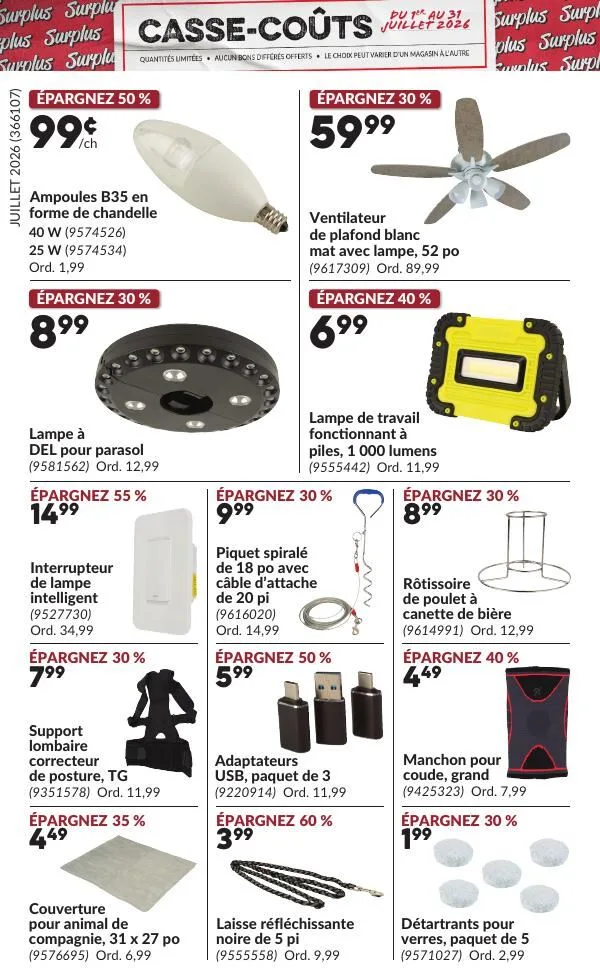 Page 4 de la Circulaire Princess Auto Casse-Coûts du 1 au 31 juillet 2026