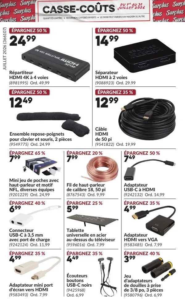Page 6 de la Circulaire Princess Auto Casse-Coûts du 1 au 31 juillet 2026