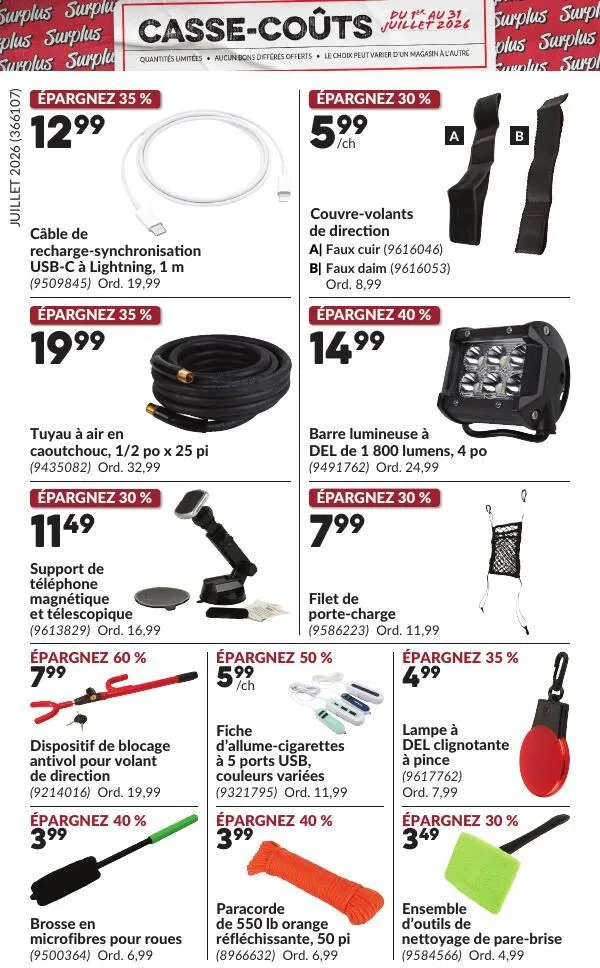 Page 8 de la Circulaire Princess Auto Casse-Coûts du 1 au 31 juillet 2026