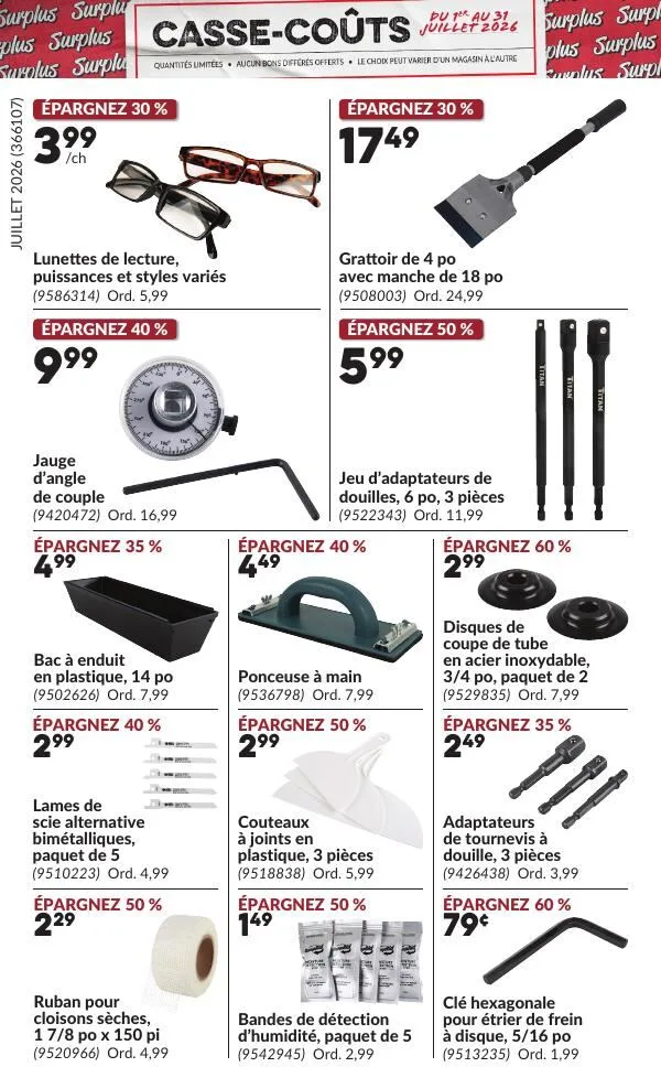 Page 13 de la Circulaire Princess Auto Casse-Coûts du 1 au 31 juillet 2026