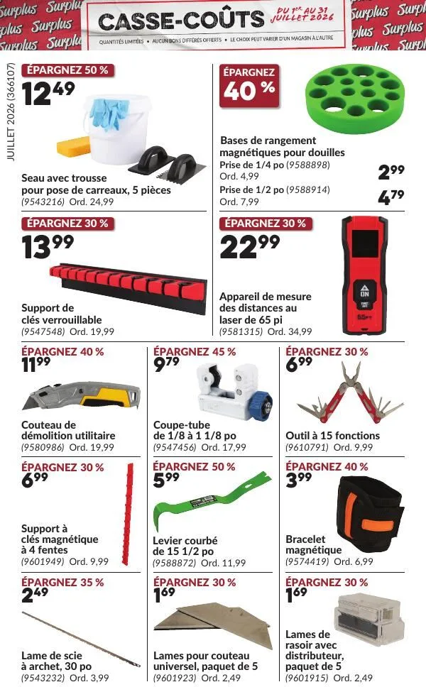 Page 14 de la Circulaire Princess Auto Casse-Coûts du 1 au 31 juillet 2026