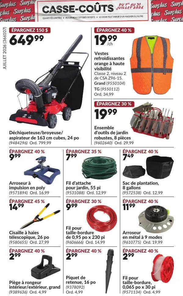 Page 16 de la Circulaire Princess Auto Casse-Coûts du 1 au 31 juillet 2026
