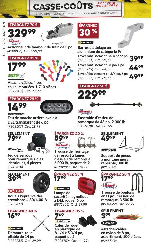 Page 20 de la Circulaire Princess Auto Casse-Coûts du 1 au 31 juillet 2026