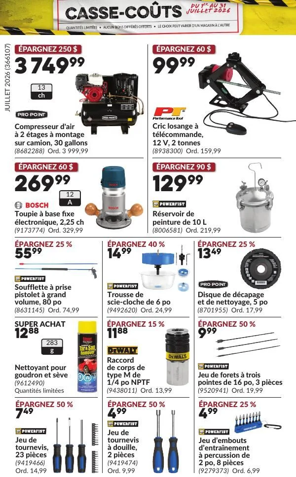 Page 21 de la Circulaire Princess Auto Casse-Coûts du 1 au 31 juillet 2026