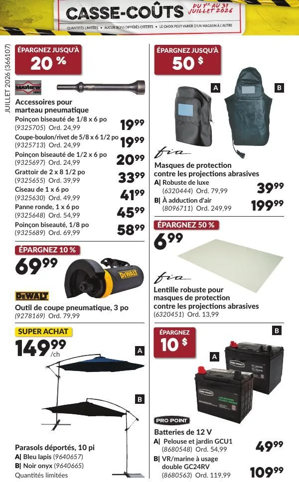 Page 22 de la Circulaire Princess Auto Casse-Coûts du 1 au 31 juillet 2026