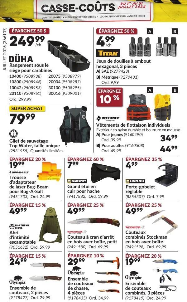 Page 25 de la Circulaire Princess Auto Casse-Coûts du 1 au 31 juillet 2026
