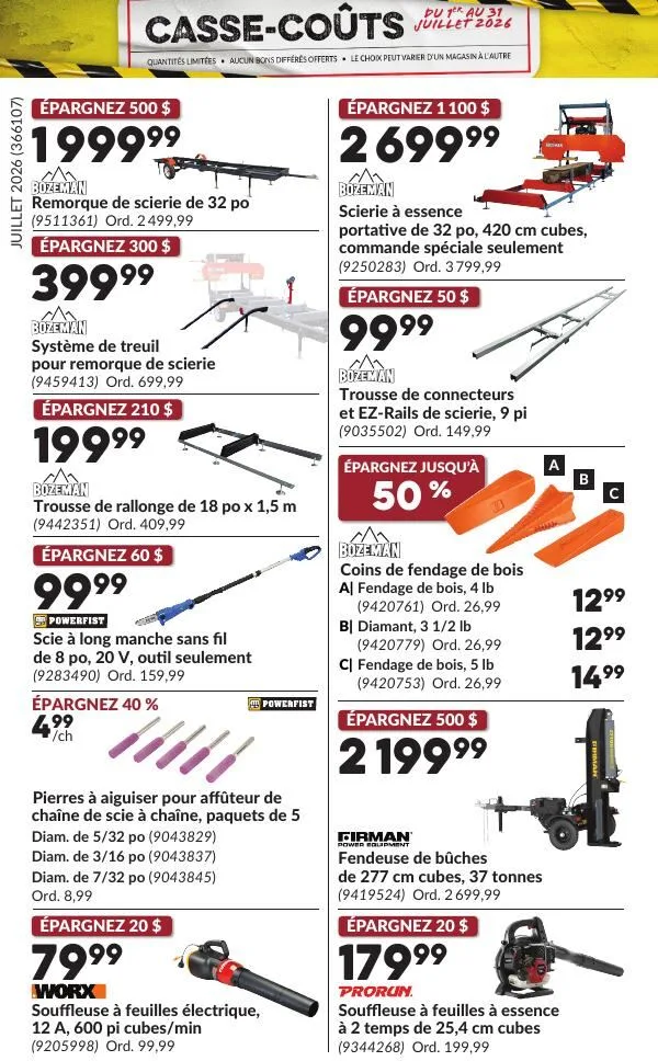 Page 27 de la Circulaire Princess Auto Casse-Coûts du 1 au 31 juillet 2026