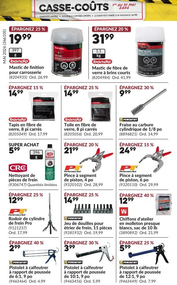 Page 26 de la Circulaire Princess Auto Casse-Coûts du 1 au 31 mai 2026
