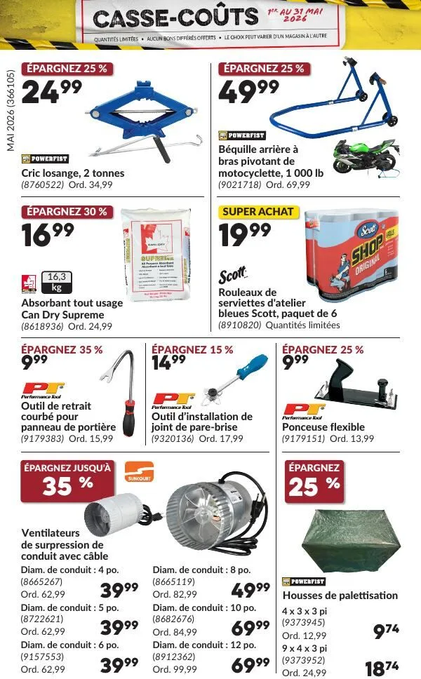 Page 27 de la Circulaire Princess Auto Casse-Coûts du 1 au 31 mai 2026