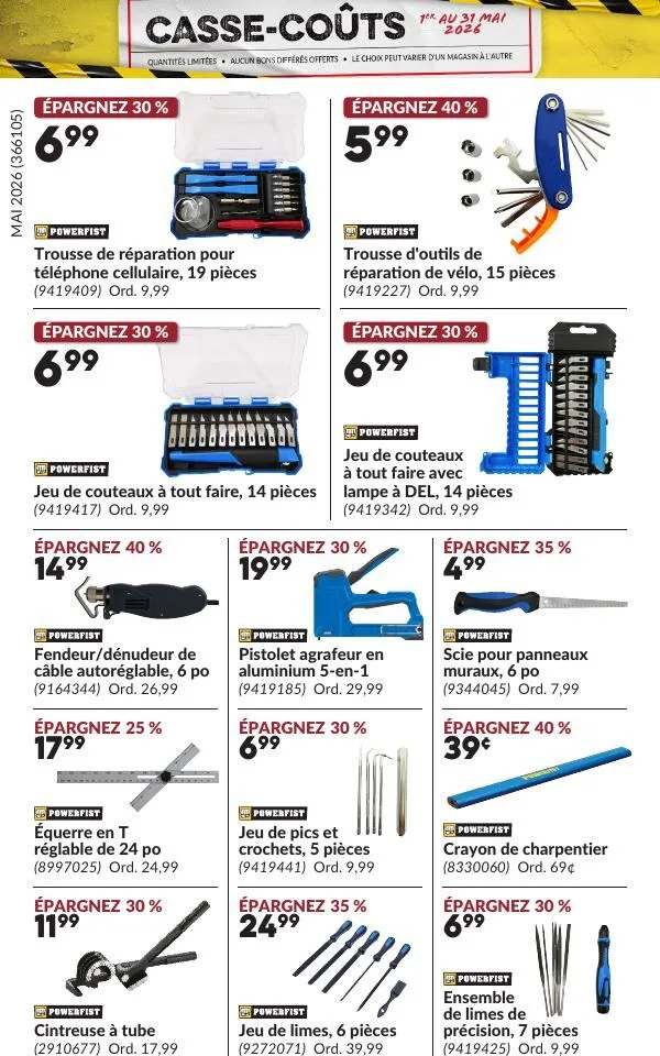 Page 28 de la Circulaire Princess Auto Casse-Coûts du 1 au 31 mai 2026