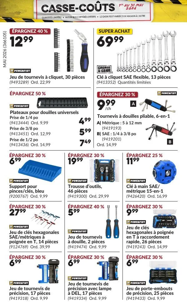 Page 29 de la Circulaire Princess Auto Casse-Coûts du 1 au 31 mai 2026