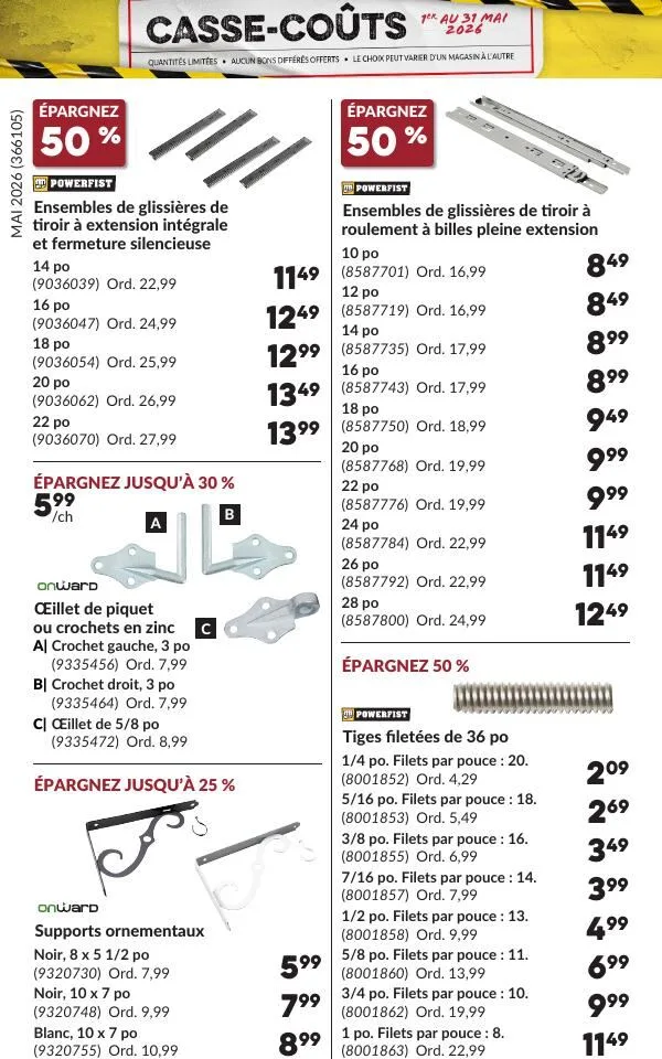 Page 33 de la Circulaire Princess Auto Casse-Coûts du 1 au 31 mai 2026