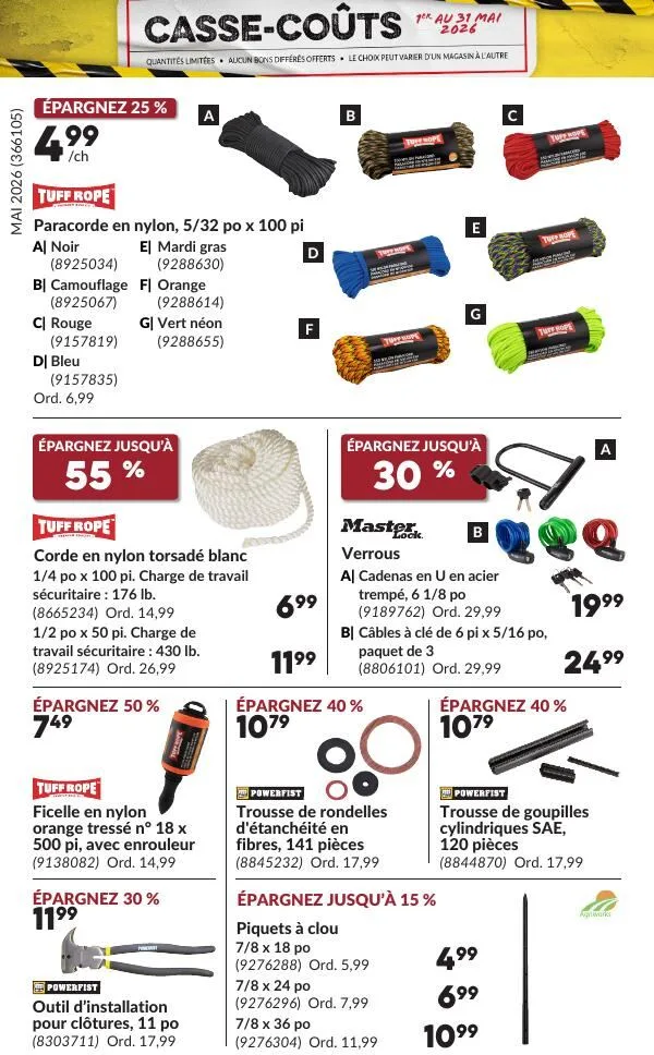 Page 34 de la Circulaire Princess Auto Casse-Coûts du 1 au 31 mai 2026
