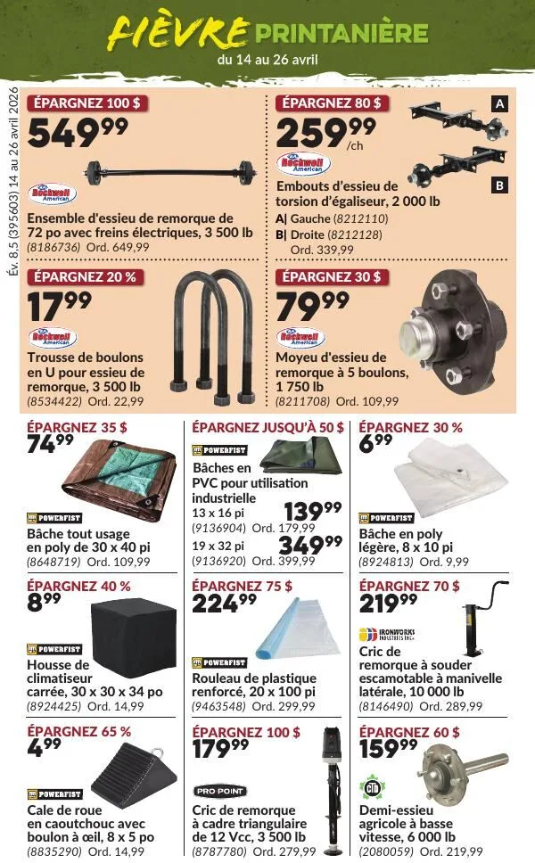 Page 3 de la Circulaire Princess Auto Fièvre Printanière du 14 au 26 avril 2026