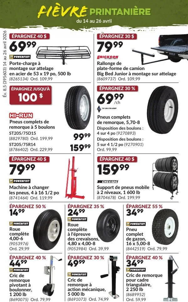 Page 4 de la Circulaire Princess Auto Fièvre Printanière du 14 au 26 avril 2026