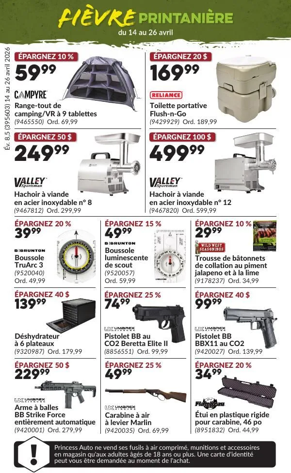 Page 5 de la Circulaire Princess Auto Fièvre Printanière du 14 au 26 avril 2026
