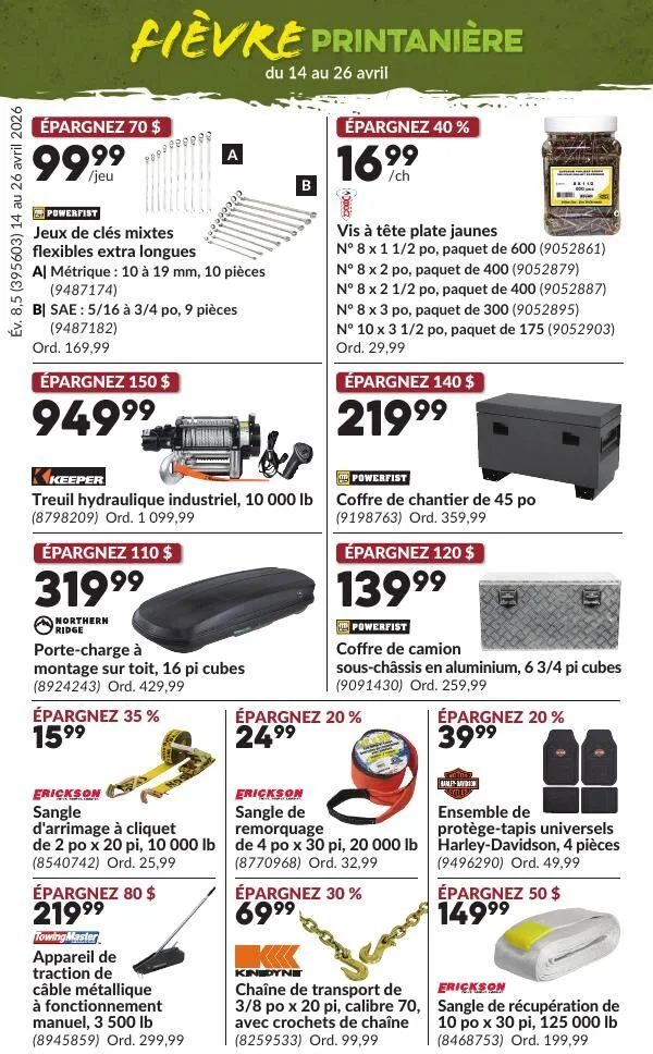 Page 8 de la Circulaire Princess Auto Fièvre Printanière du 14 au 26 avril 2026