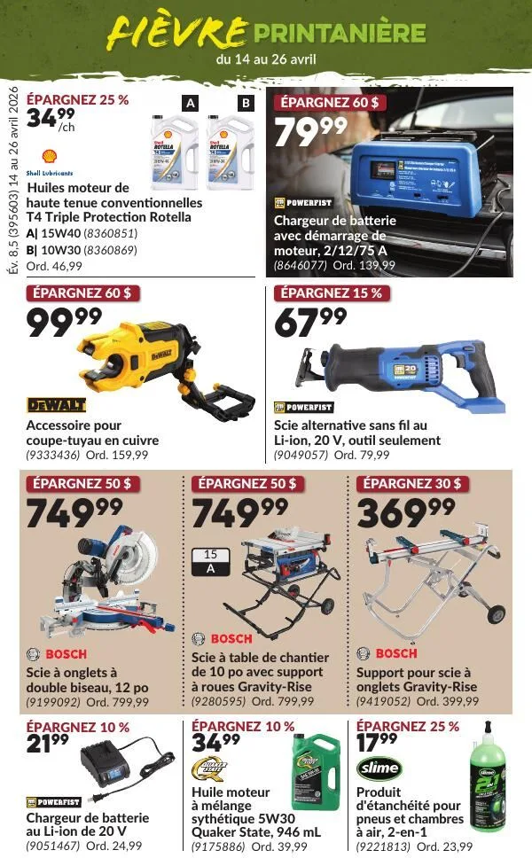 Page 11 de la Circulaire Princess Auto Fièvre Printanière du 14 au 26 avril 2026