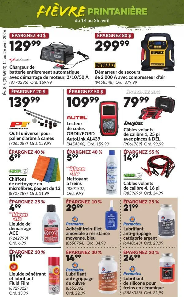 Page 12 de la Circulaire Princess Auto Fièvre Printanière du 14 au 26 avril 2026