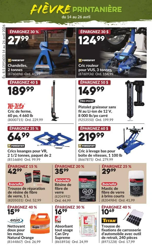 Page 13 de la Circulaire Princess Auto Fièvre Printanière du 14 au 26 avril 2026