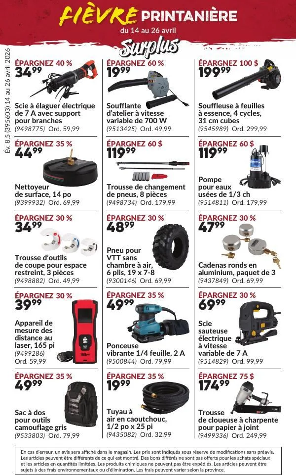 Page 24 de la Circulaire Princess Auto Fièvre Printanière du 14 au 26 avril 2026