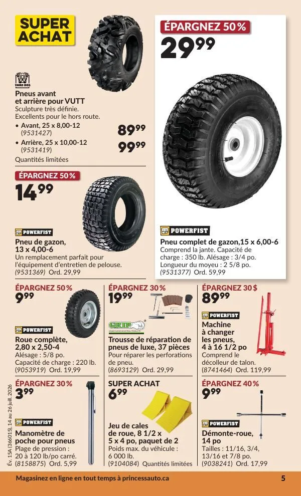 Page 11 de la Circulaire Princess Auto du 14 au 26 juillet 2026