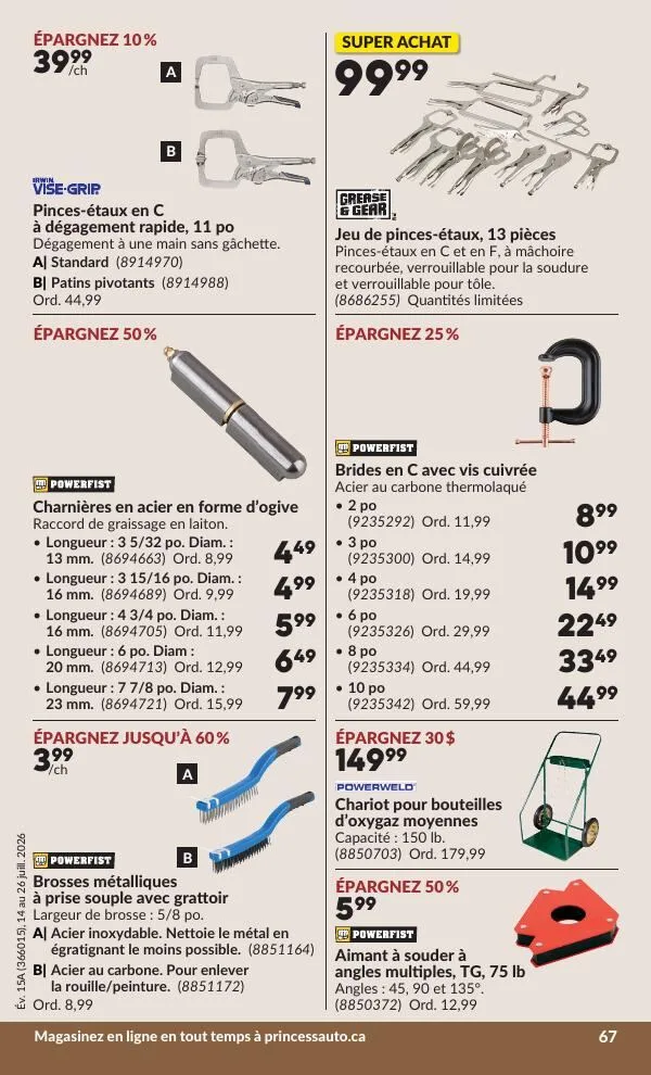 Page 74 de la Circulaire Princess Auto du 14 au 26 juillet 2026