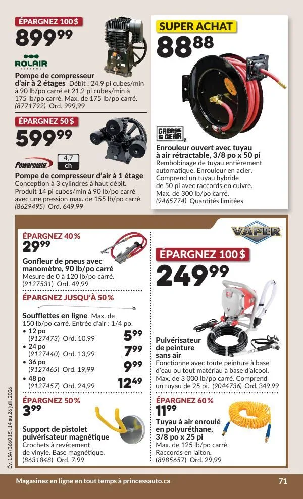 Page 78 de la Circulaire Princess Auto du 14 au 26 juillet 2026